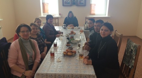 Встреча иеромонаха Амвросия  с учителями лицея села Старое Дрожжаное